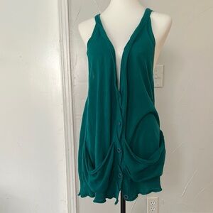 MOTH Linen Blend Long Vest EUC M